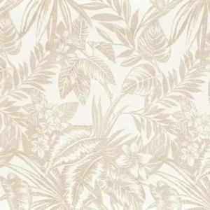 neutral botanical voile-sheer fabric from Camengo