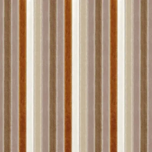 orange striped velvet-chenille fabric from Camengo