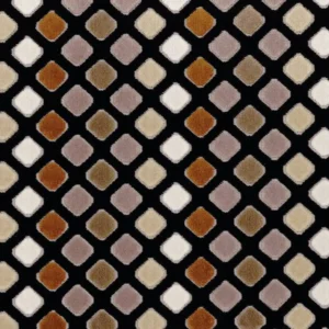 black-grey geometric velvet-chenille fabric from Camengo
