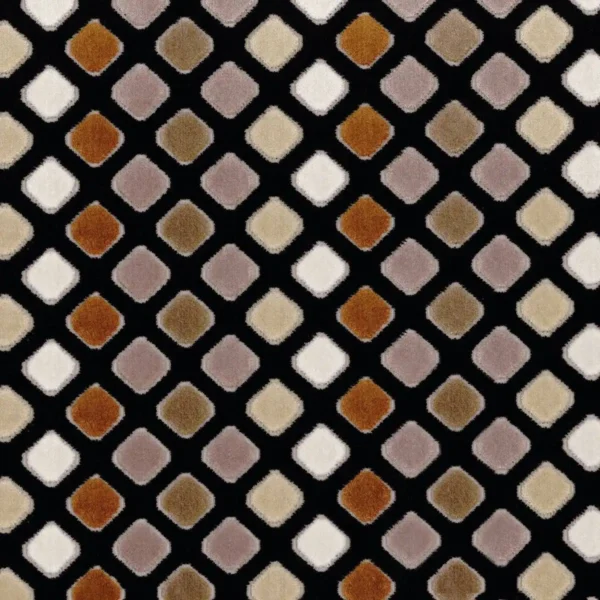 Epopee Fabric - Noir by black-grey geometric velvet-chenille fabric from Camengo