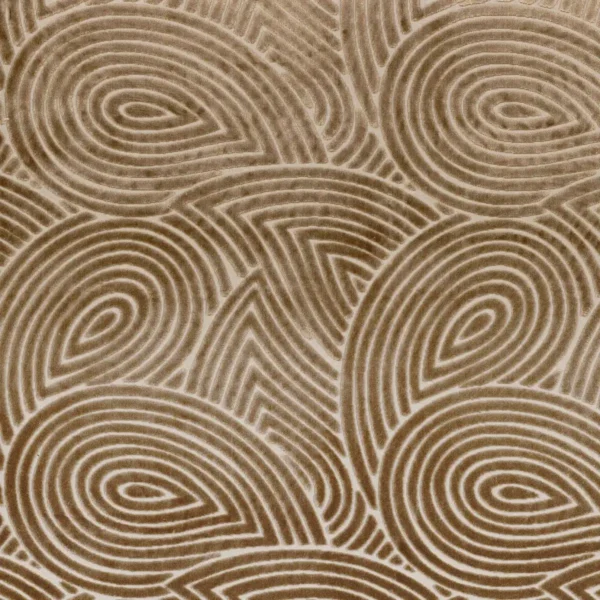 Plumage Fabric - Taupe by white geometric velvet-chenille fabric from Camengo