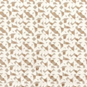 white geometric velvet-chenille fabric from Camengo