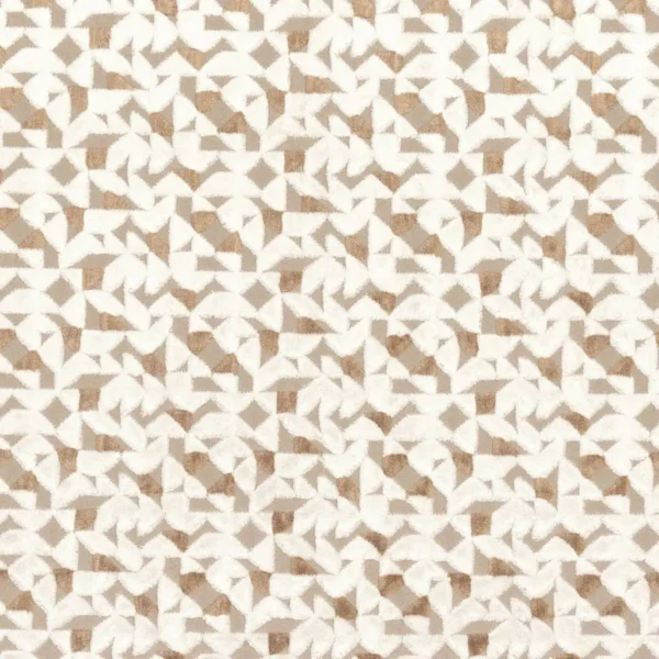 Precieux Fabric - Taupe by white geometric velvet-chenille fabric from Camengo