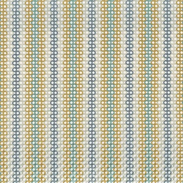 Houma Fabric - Jaune by multicolour striped cotton fabric from Camengo