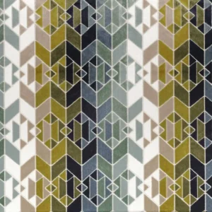 multicolour geometric jacquard fabric from Camengo