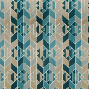 blue geometric jacquard fabric from Camengo