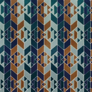 blue geometric jacquard fabric from Camengo