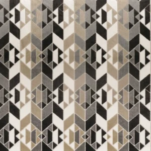 black-grey geometric jacquard fabric from Camengo