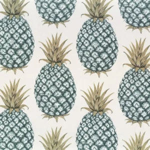 green botanical jacquard fabric from Camengo