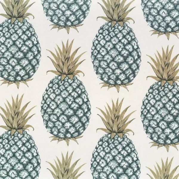 Creole Fabric - Emeraude by green botanical jacquard fabric from Camengo