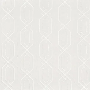 white geometric embroideried fabric from Camengo
