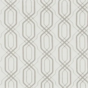 neutral geometric embroideried fabric from Camengo