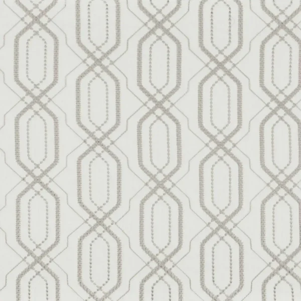 Congo Square Fabric - Gris by neutral geometric embroideried fabric from Camengo