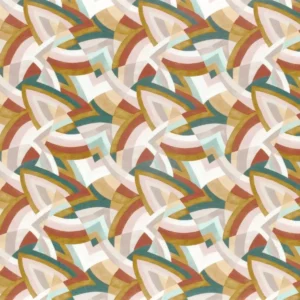 multicolour geometric velvet-chenille fabric from Camengo