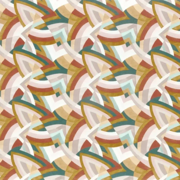 Capoeira Fabric - Safran by multicolour geometric velvet-chenille fabric from Camengo