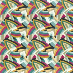 multicolour geometric velvet-chenille fabric from Camengo