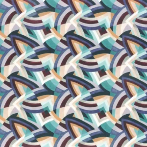 blue geometric velvet-chenille fabric from Camengo