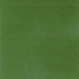 green geometric embroideried fabric from Camengo
