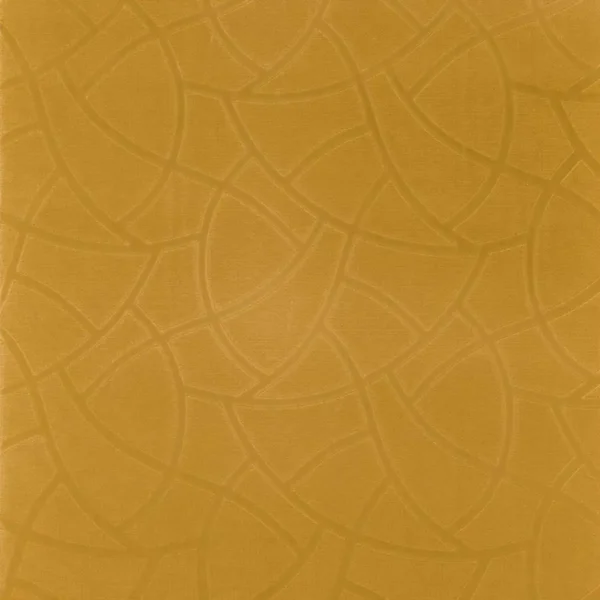 Copa Cabana Fabric - Safran by yellow geometric embroideried fabric from Camengo