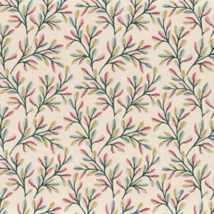 multicolour botanical embroideried fabric from Camengo