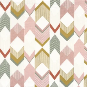 multicolour geometric embroideried fabric from Camengo