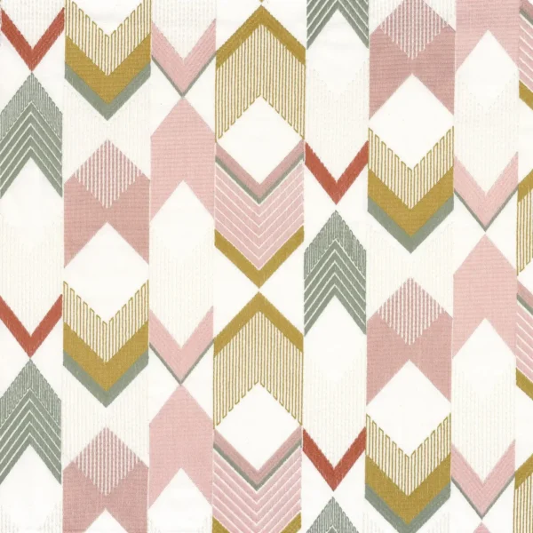 Melting Pot Fabric - Nude by multicolour geometric embroideried fabric from Camengo