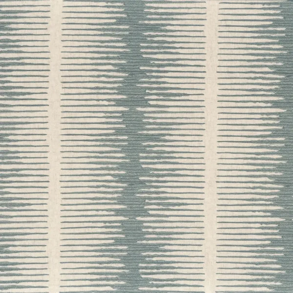 Particule Fabric - Horizon by blue striped embroideried fabric from Camengo