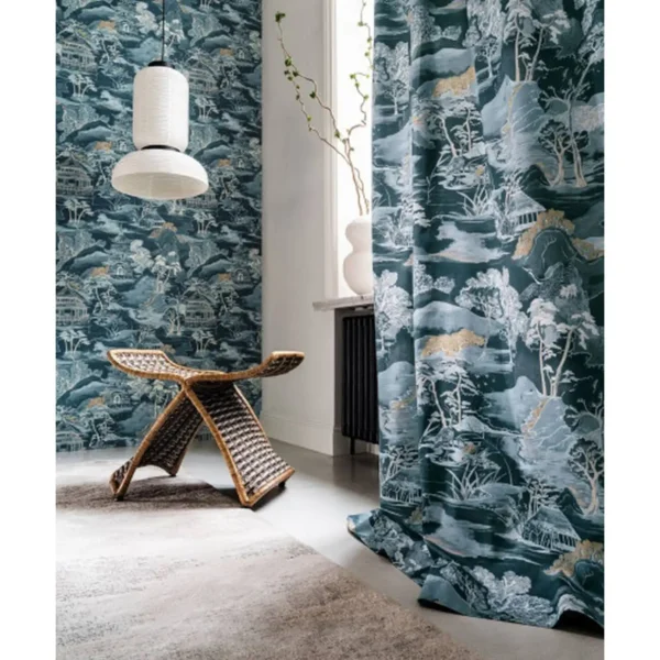 Matsu Lin Fabric - Celadon Terre De Sienne by Matsu Lin Fabric - Celadon Terre De Sienne from