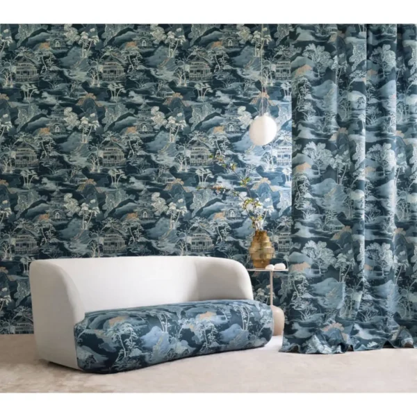 Matsu Lin Fabric - Celadon Terre De Sienne by Matsu Lin Fabric - Celadon Terre De Sienne from