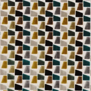 multicolour geometric velvet-chenille fabric from Casamance