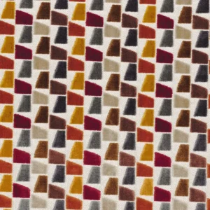 multicolour geometric velvet-chenille fabric from Casamance