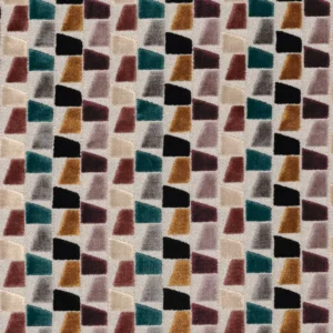 multicolour geometric velvet-chenille fabric from Casamance