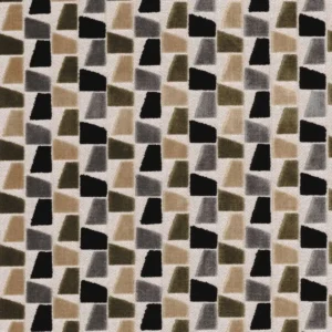 black-grey geometric velvet-chenille fabric from Casamance