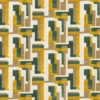 green geometric velvet-chenille fabric from Casamance