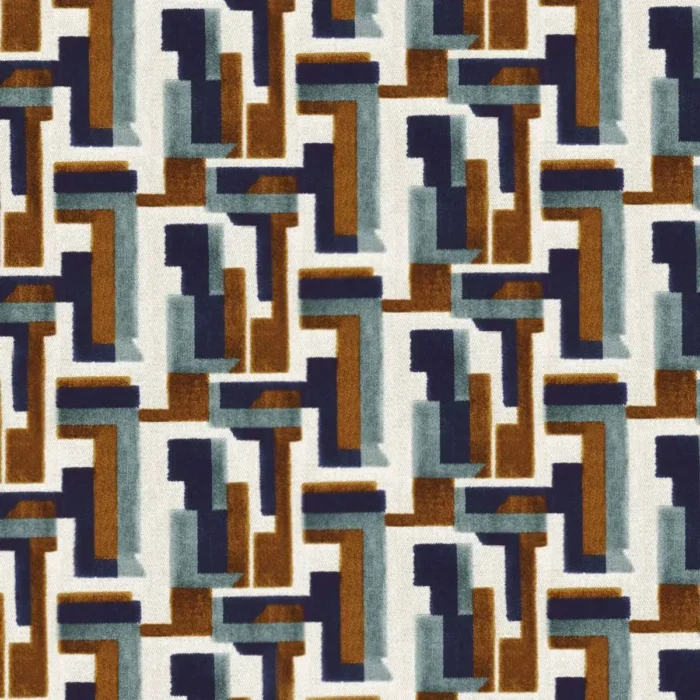 Bebop Fabric - Celadon / Marine swatch