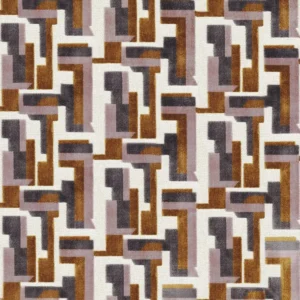 multicolour geometric velvet-chenille fabric from Casamance