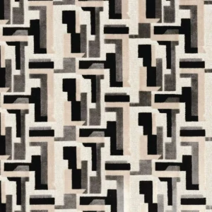 black-grey geometric velvet-chenille fabric from Casamance