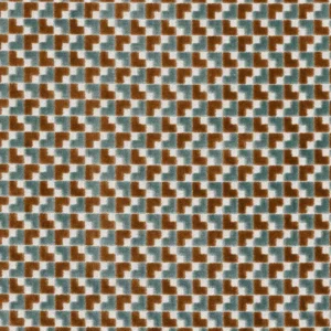 green geometric velvet-chenille fabric from Casamance