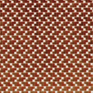 brown geometric velvet-chenille fabric from Casamance