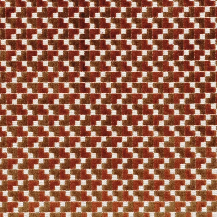 Baker Street Fabric - Orange Brulee / Camel swatch