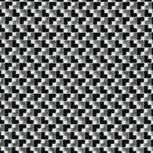 black-grey geometric velvet-chenille fabric from Casamance