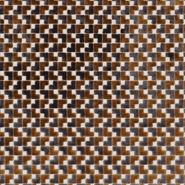black-grey geometric velvet-chenille fabric from Casamance