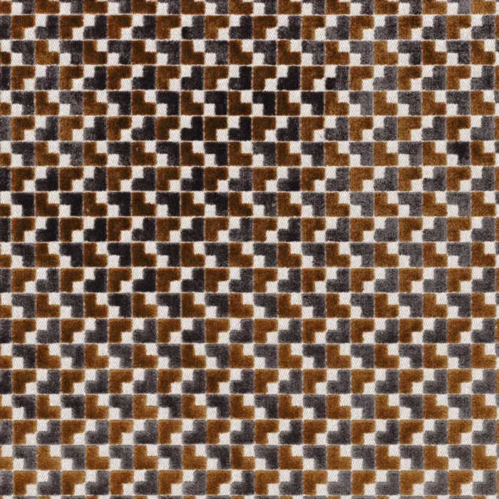 Baker Street Fabric - Anhracite / Camel swatch