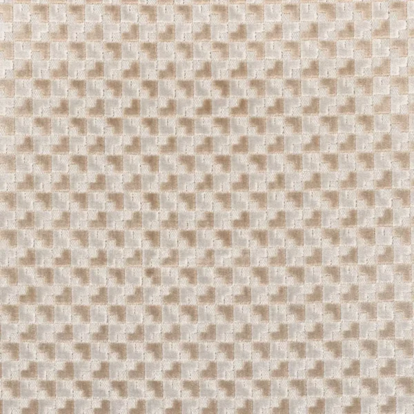 Baker Street Fabric - Sable / Perle by neutral geometric velvet-chenille fabric from Casamance