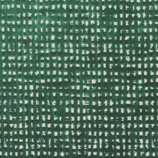 green geometric velvet-chenille fabric from Casamance