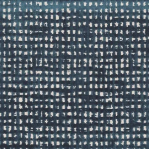 blue geometric velvet-chenille fabric from Casamance