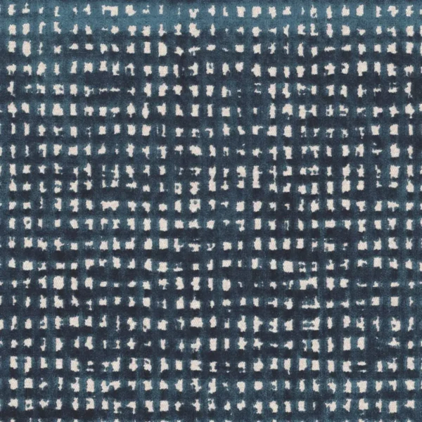 blue geometric velvet-chenille fabric from Casamance