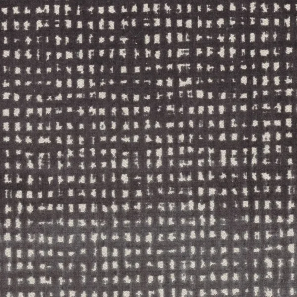Heritage Fabric - Anthracite by black-grey geometric velvet-chenille fabric from Casamance