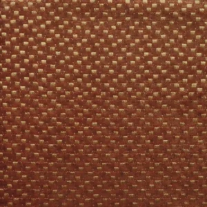 orange geometric embroideried fabric from Casamance