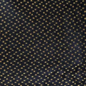 black-grey geometric embroideried fabric from Casamance